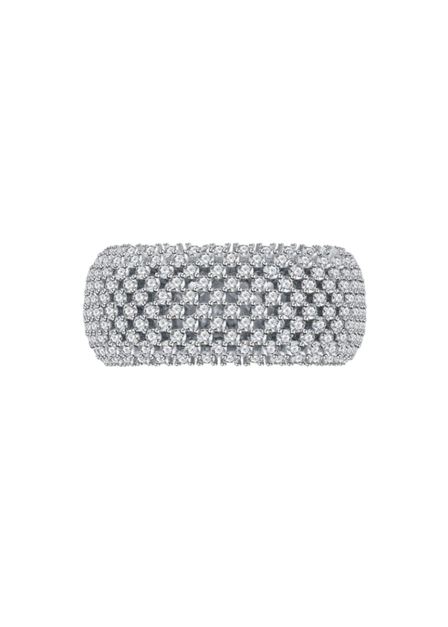 Eternity Multi Row Pave Set Band Ring Wide