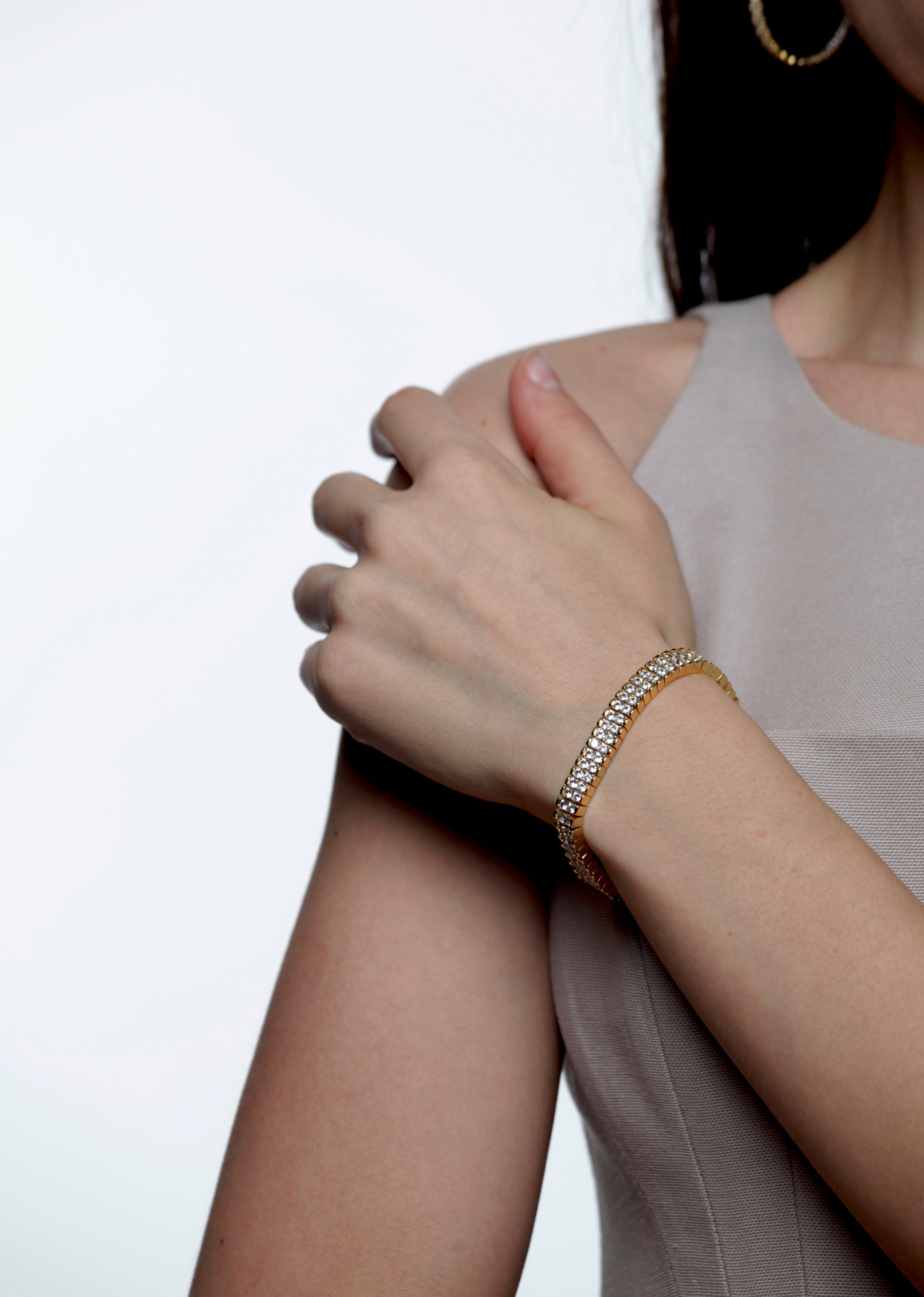 Eternity Two-Row Tennis Bracelet in Gold