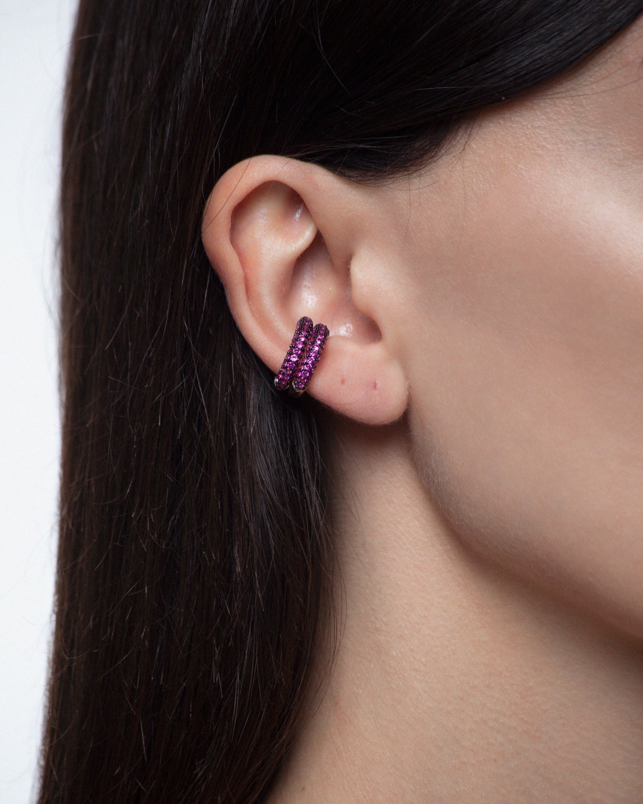 Rose Gold Ear Cuff in Pink
