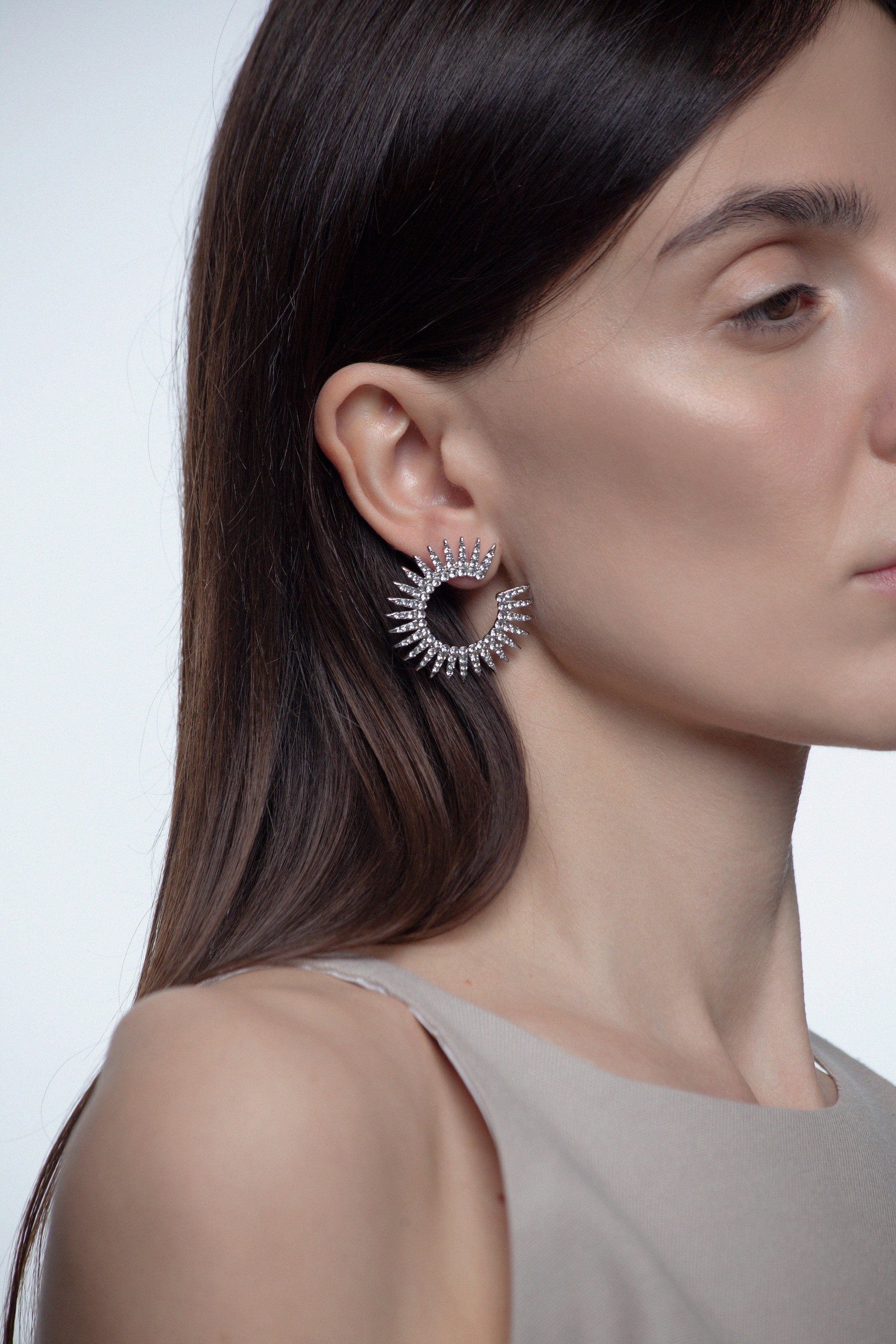 Spike Round Hoop Studs