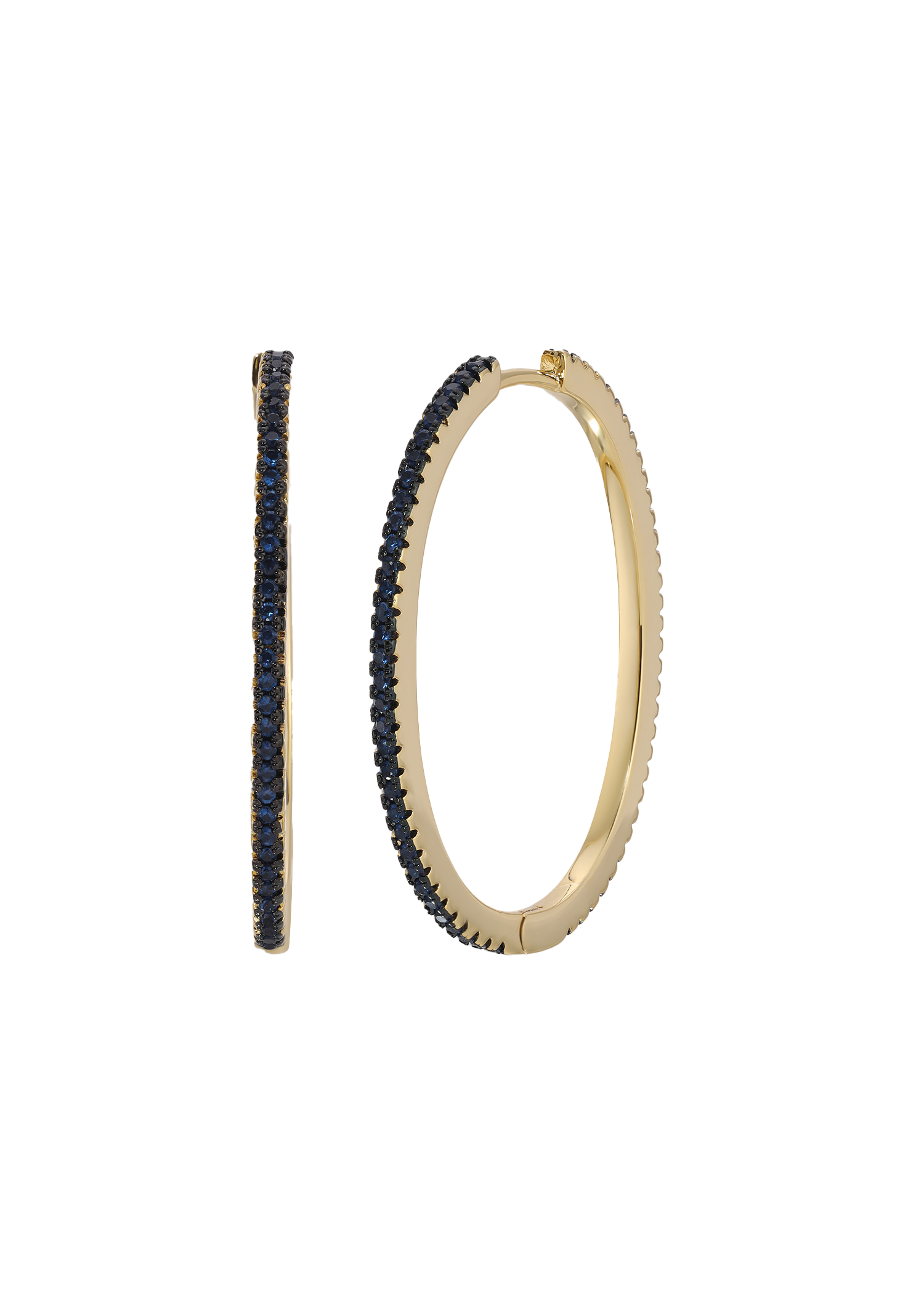 One-row Hoop Earrings in Blue