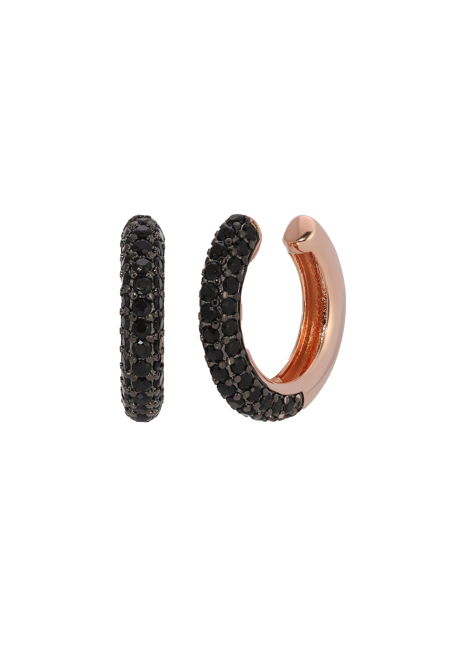 Rose Gold Ear Cuff in Black
