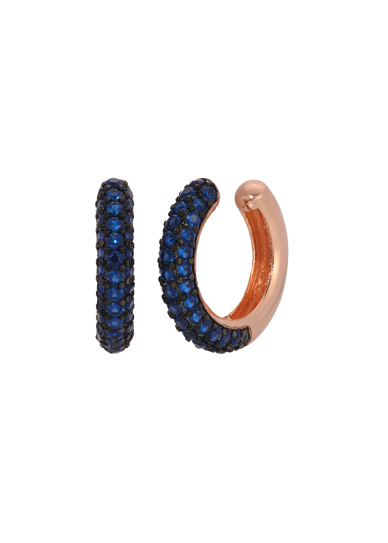 Rose Gold Ear Cuff in Blue