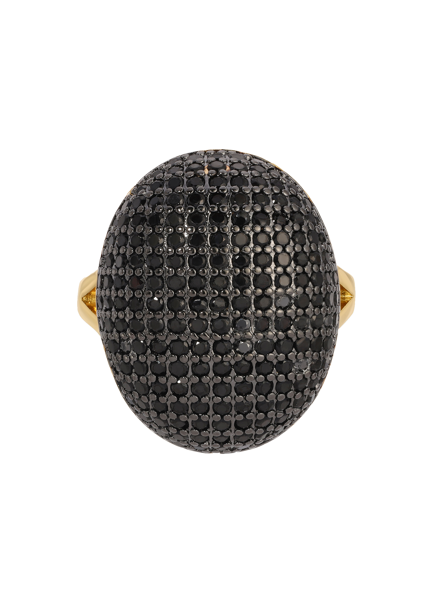 Statement Oval Shape Ring in Black