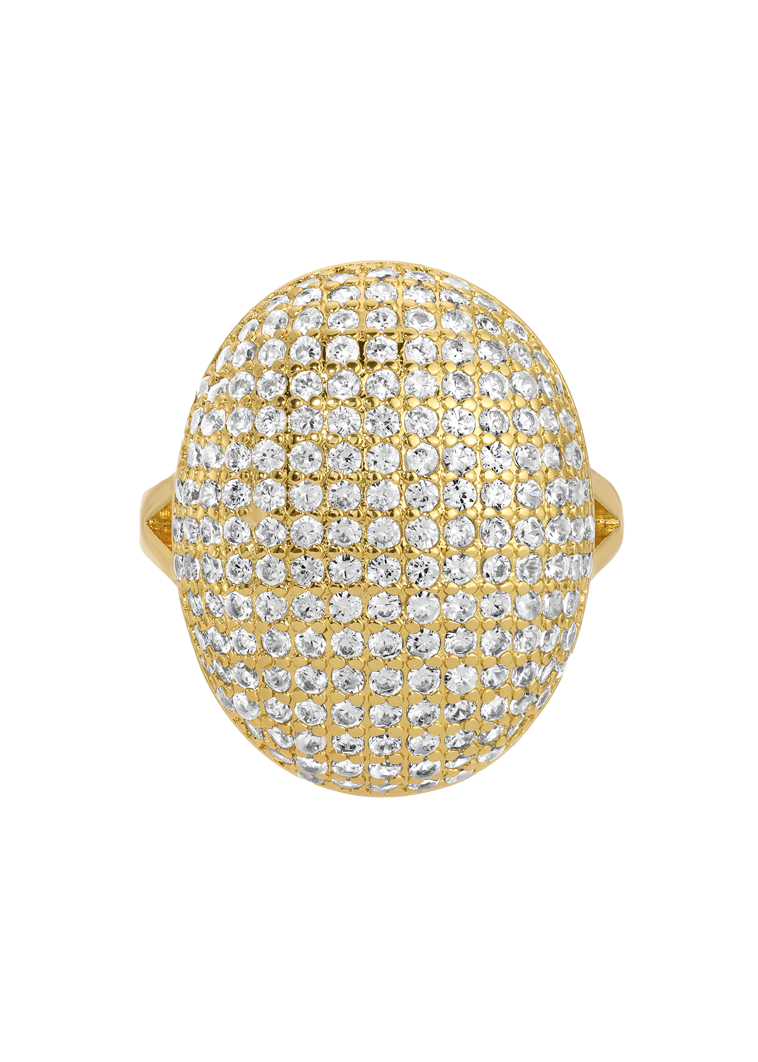 Statement Oval Shape Ring in White
