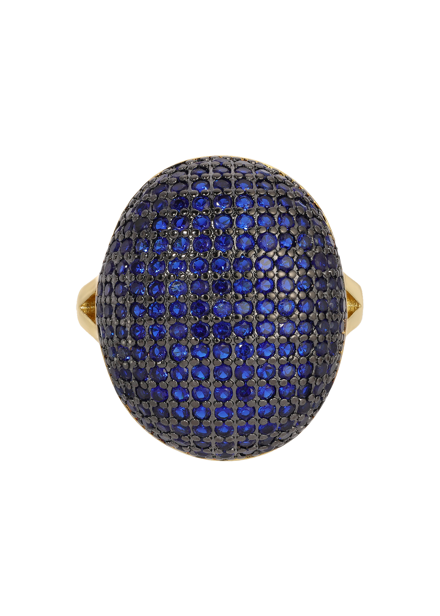 Statement Oval Shape Ring in Blue