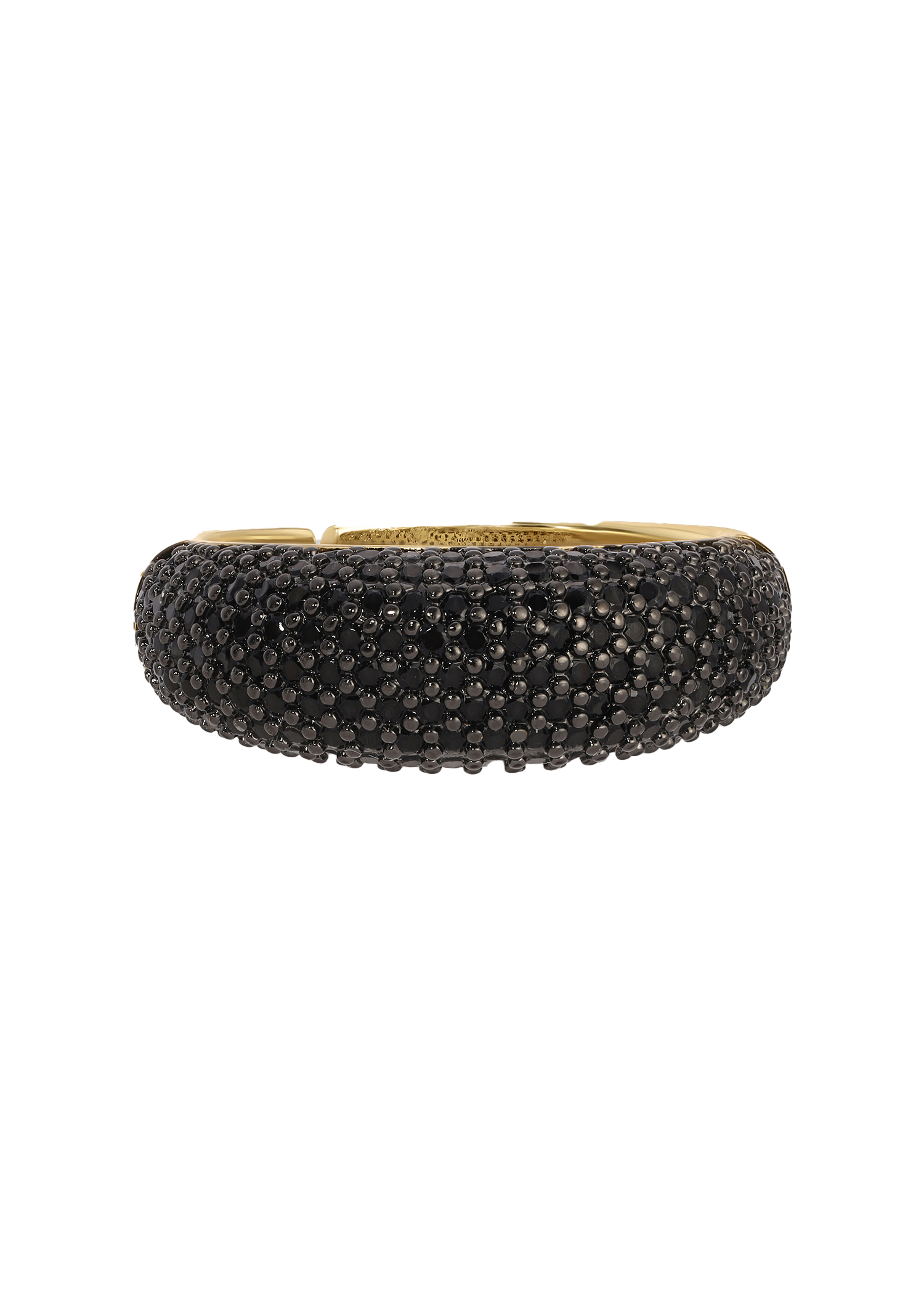Dome Shaped Round Band Ring in Black