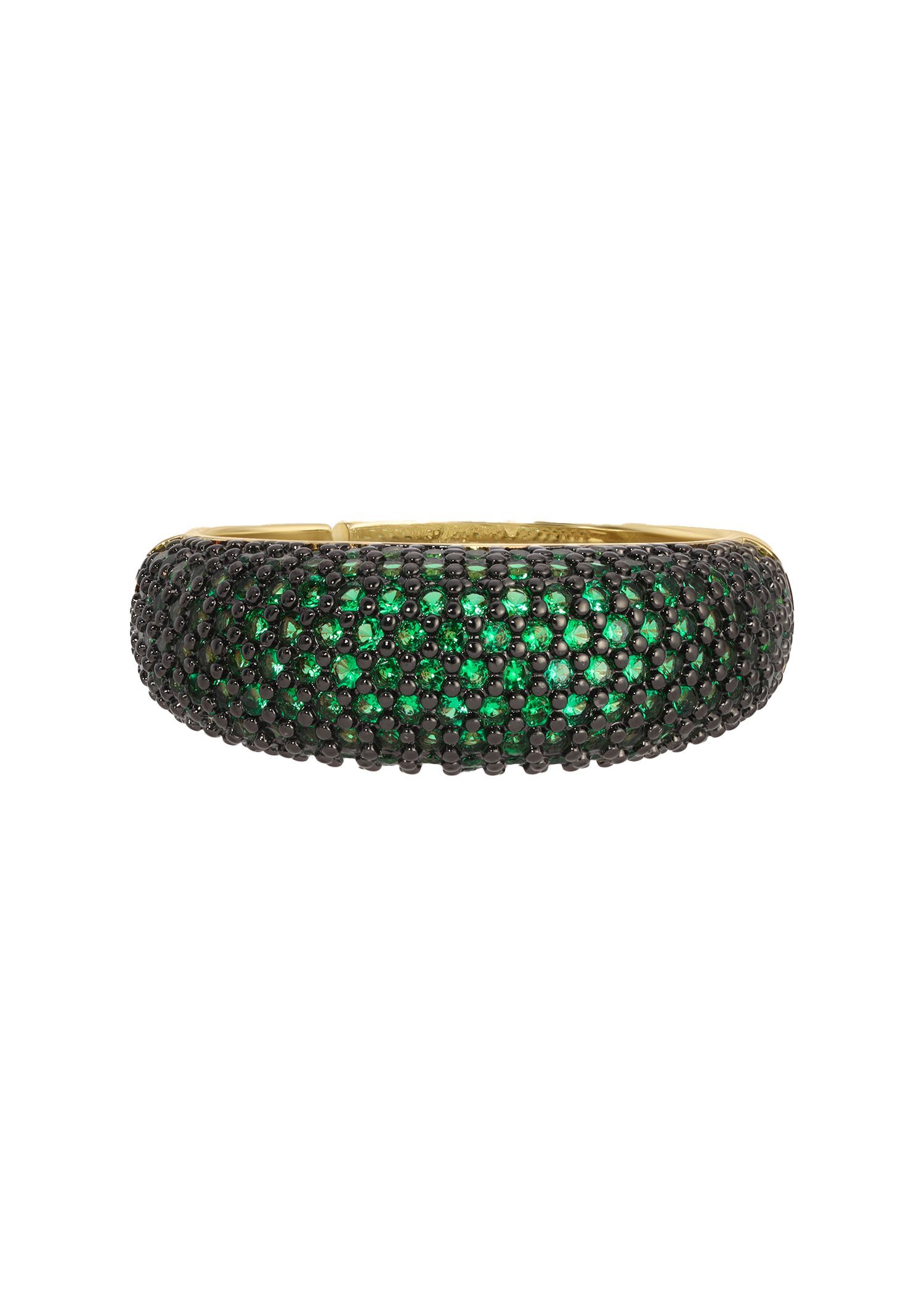 Dome Shaped Round Band Ring in Green