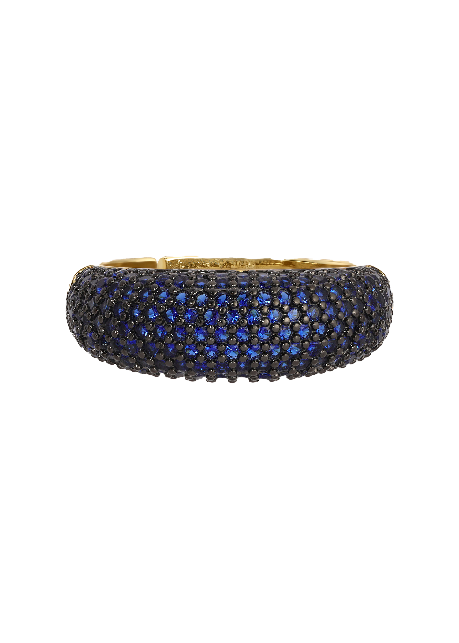 Dome Shaped Round Band Ring in Blue