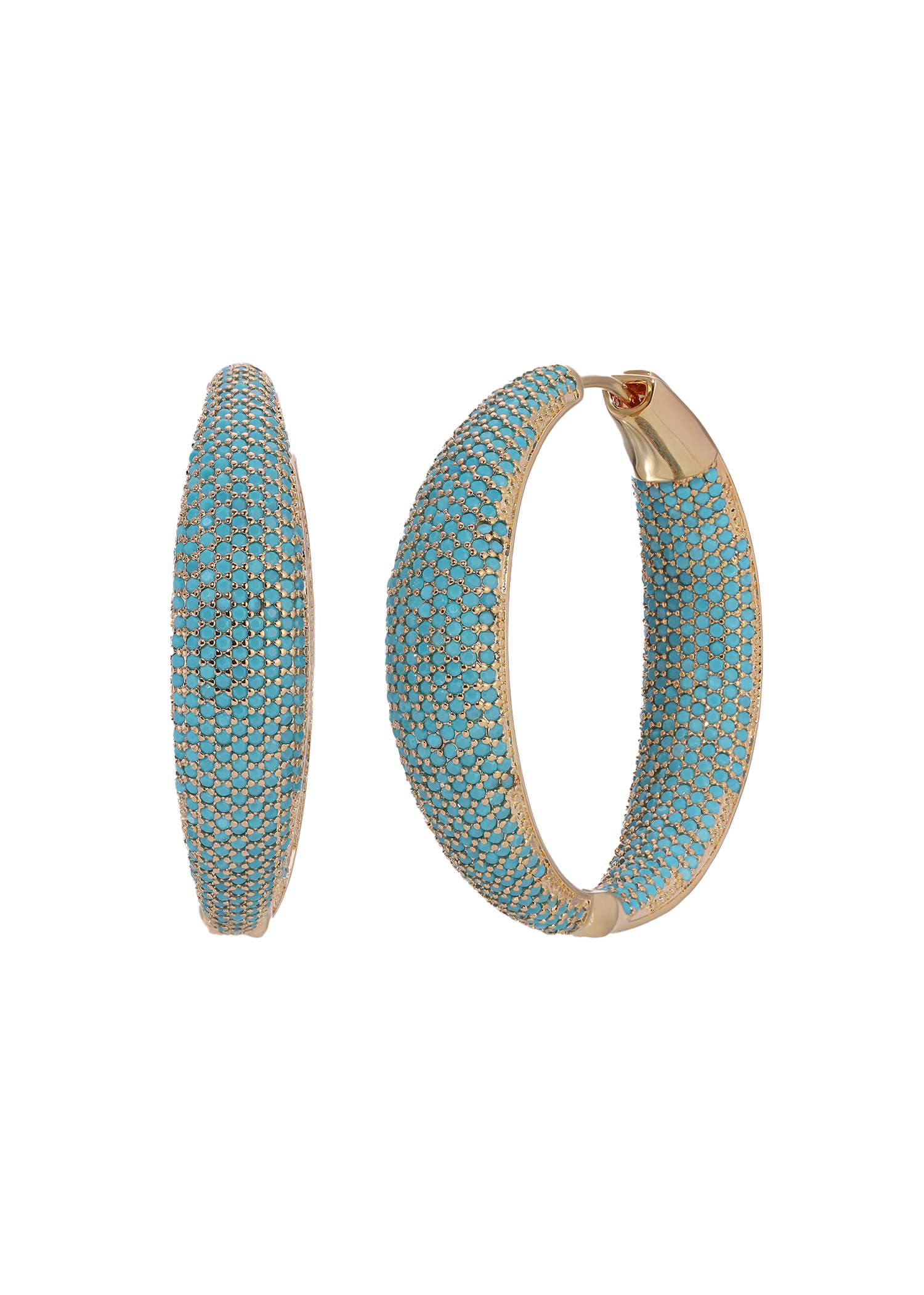 Vintage Style Hoop Earrings in Turquoise
