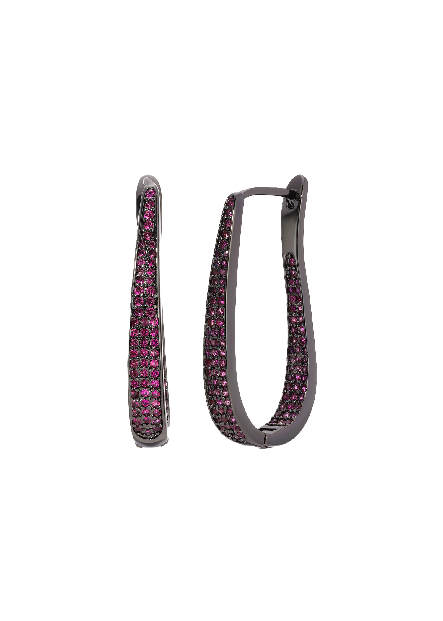 U-Shape Vintage Huggie Earrings in Pink