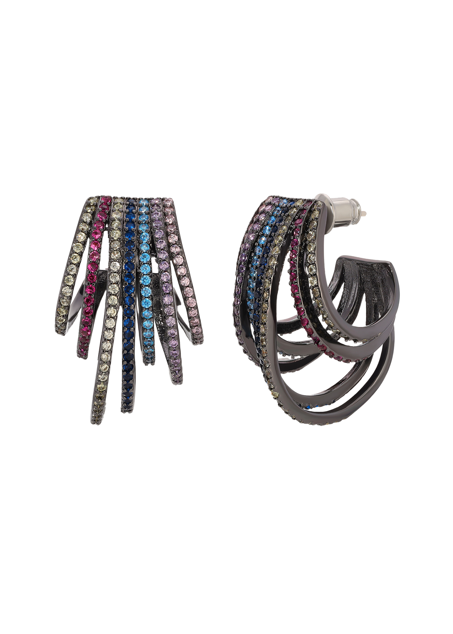 Retro Statement Cluster Earrings