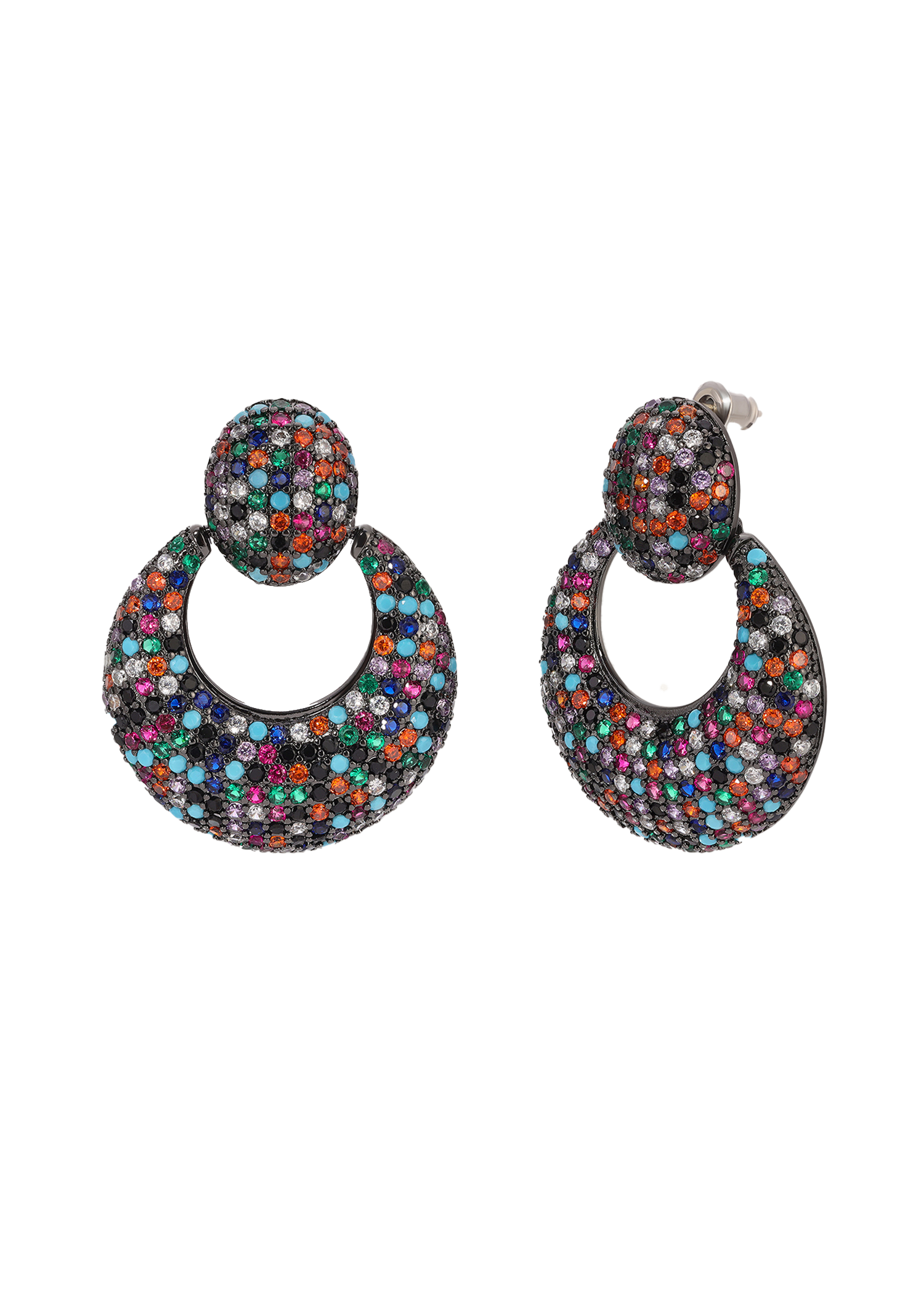 Multi-color moonshape Vintage Cluster Earring
