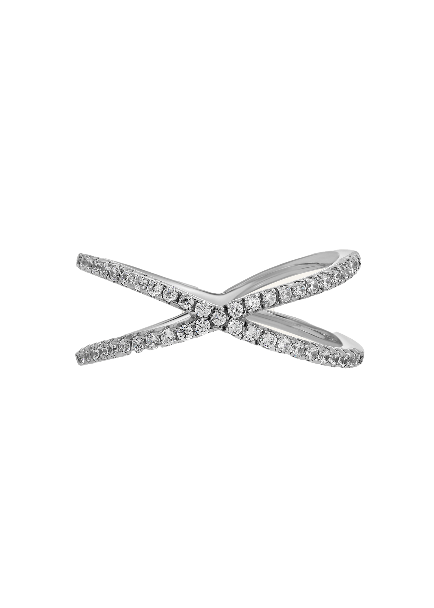 Silver Minimalist Cross Band Ring