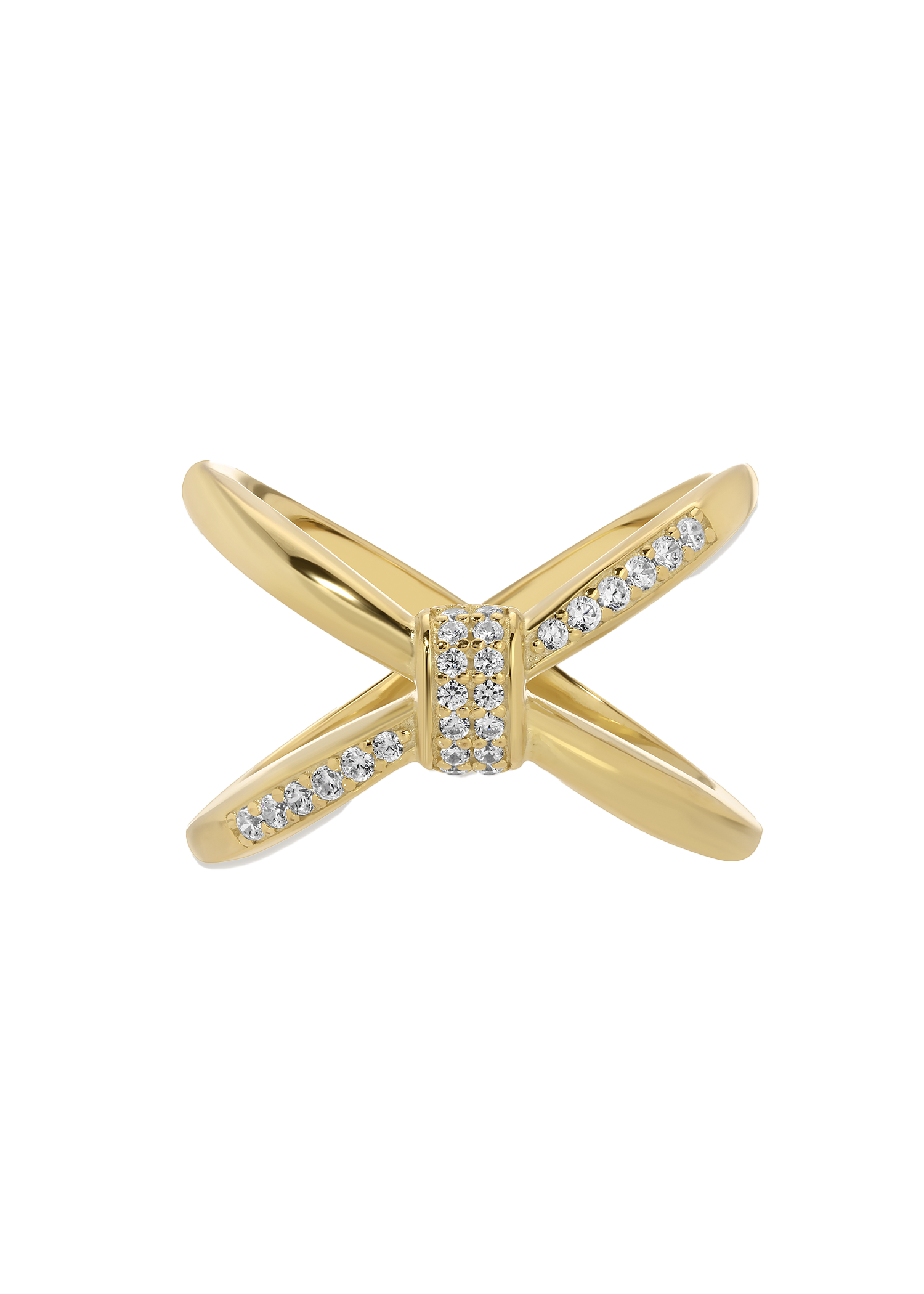 Silver Minimalist Cross Band Ring