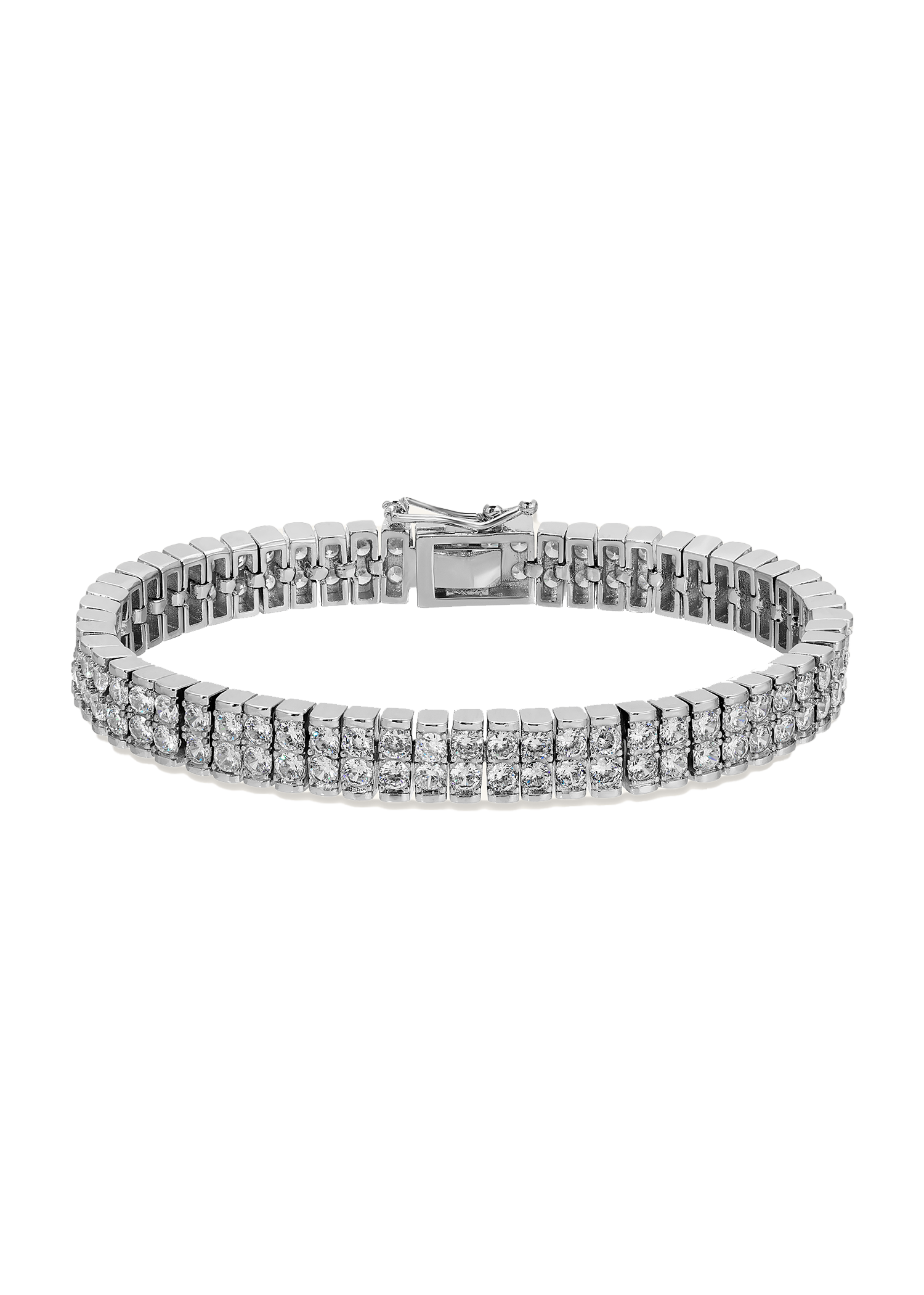 Eternity Two-Row Tennis Bracelet in White