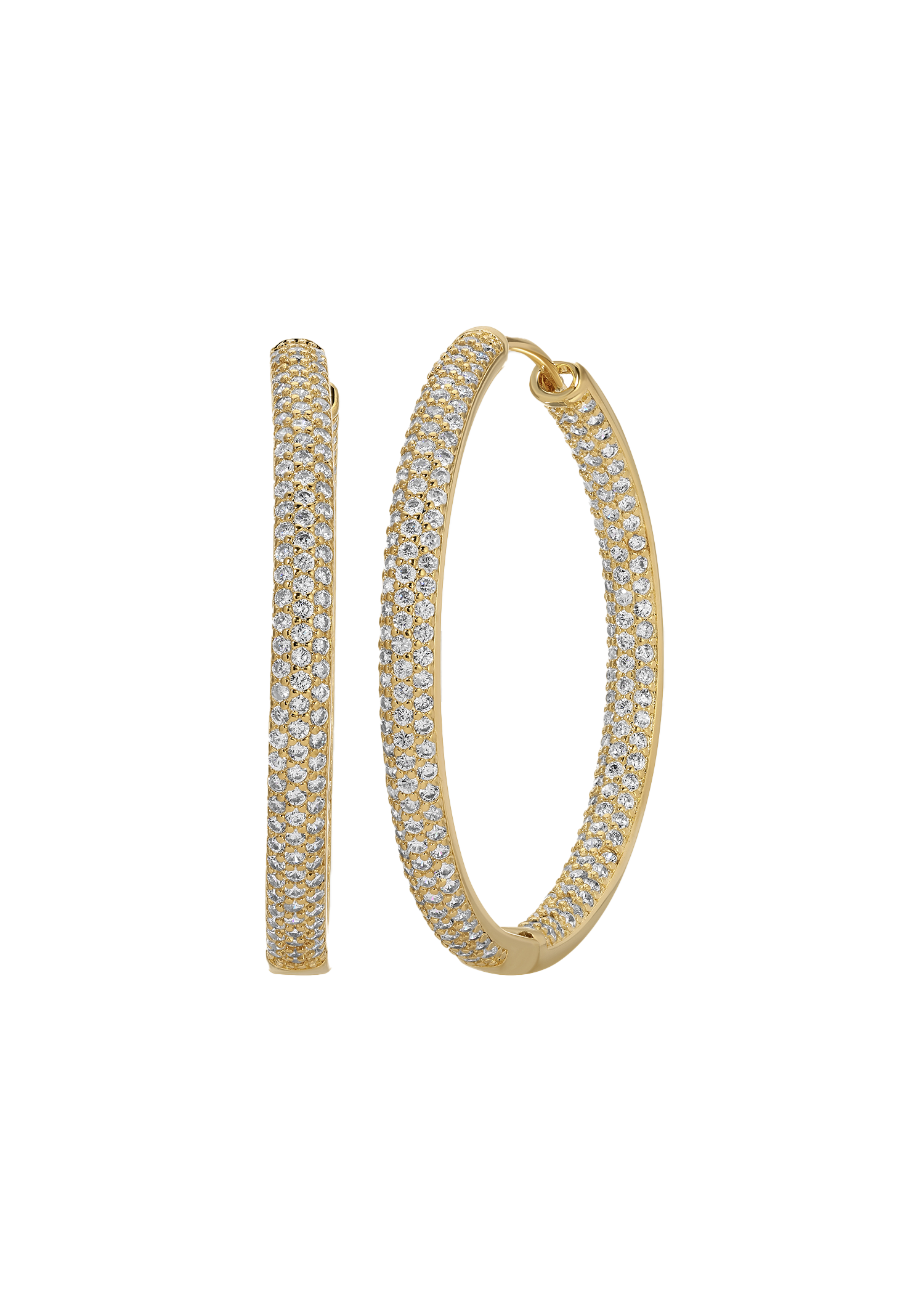 Tube Style Hoop Earrings in Yellow Gold