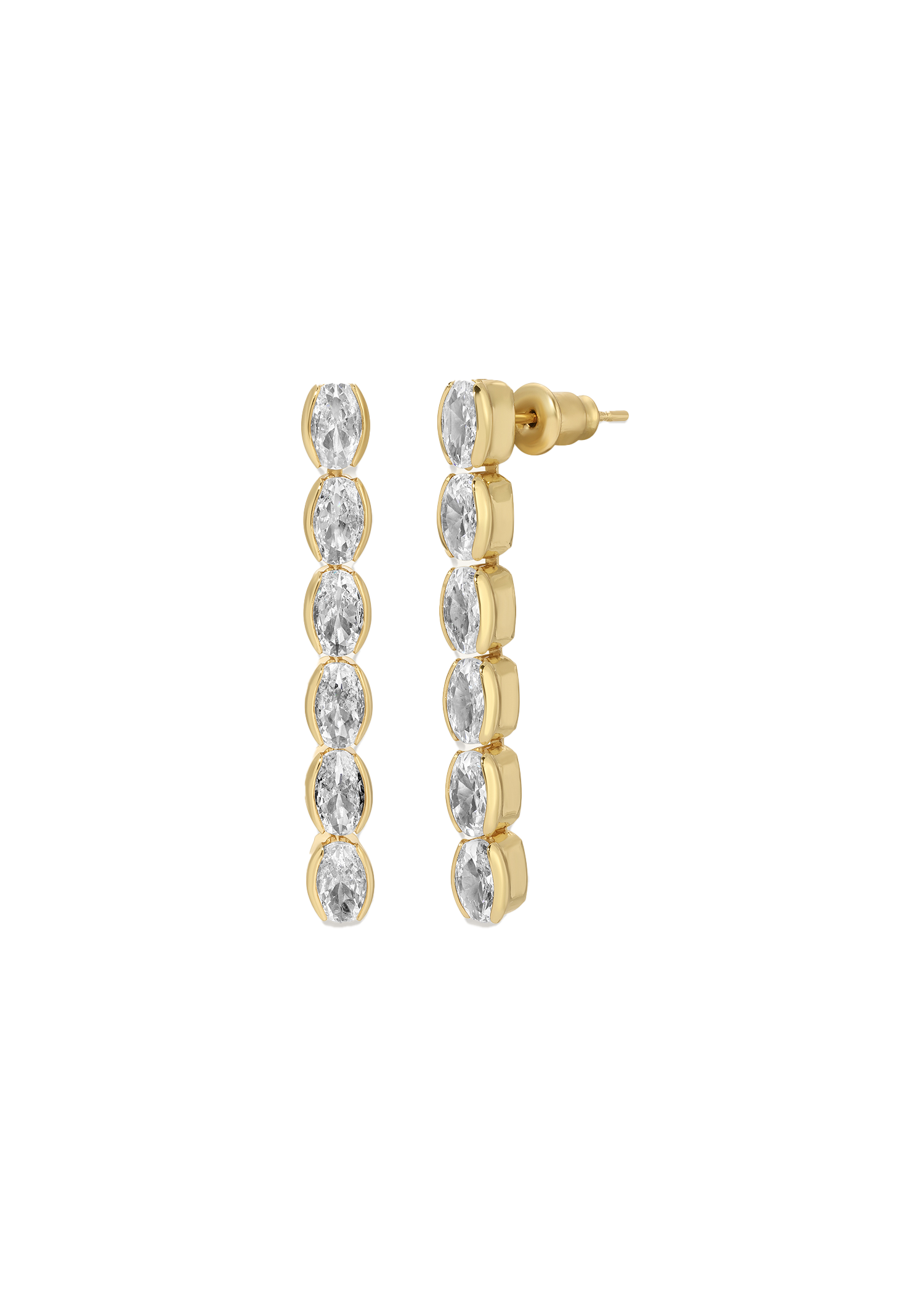 Marquise Shape Drop Earrings in Yellow