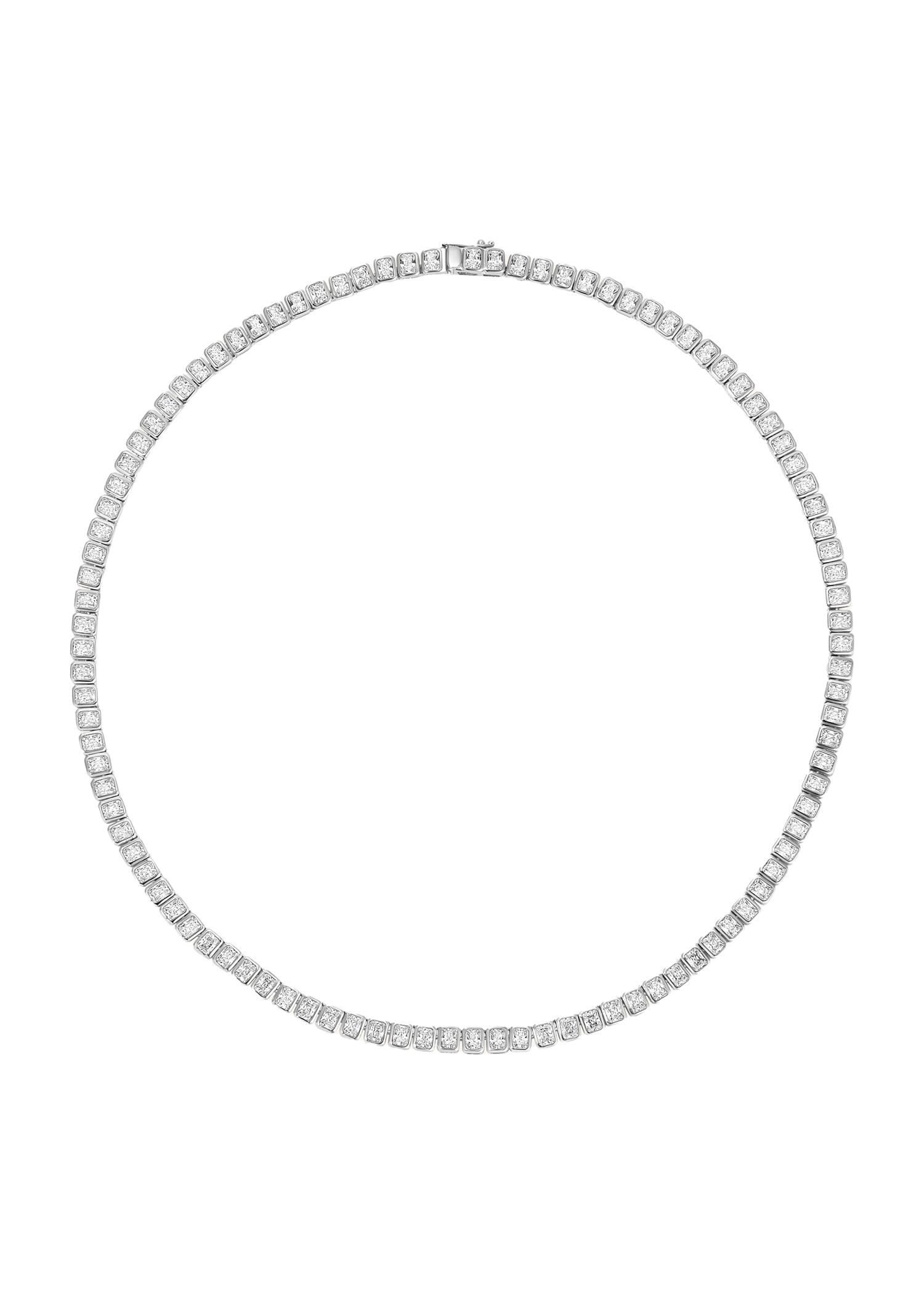 Square Cut Bezel Set Eternity Choker Necklace