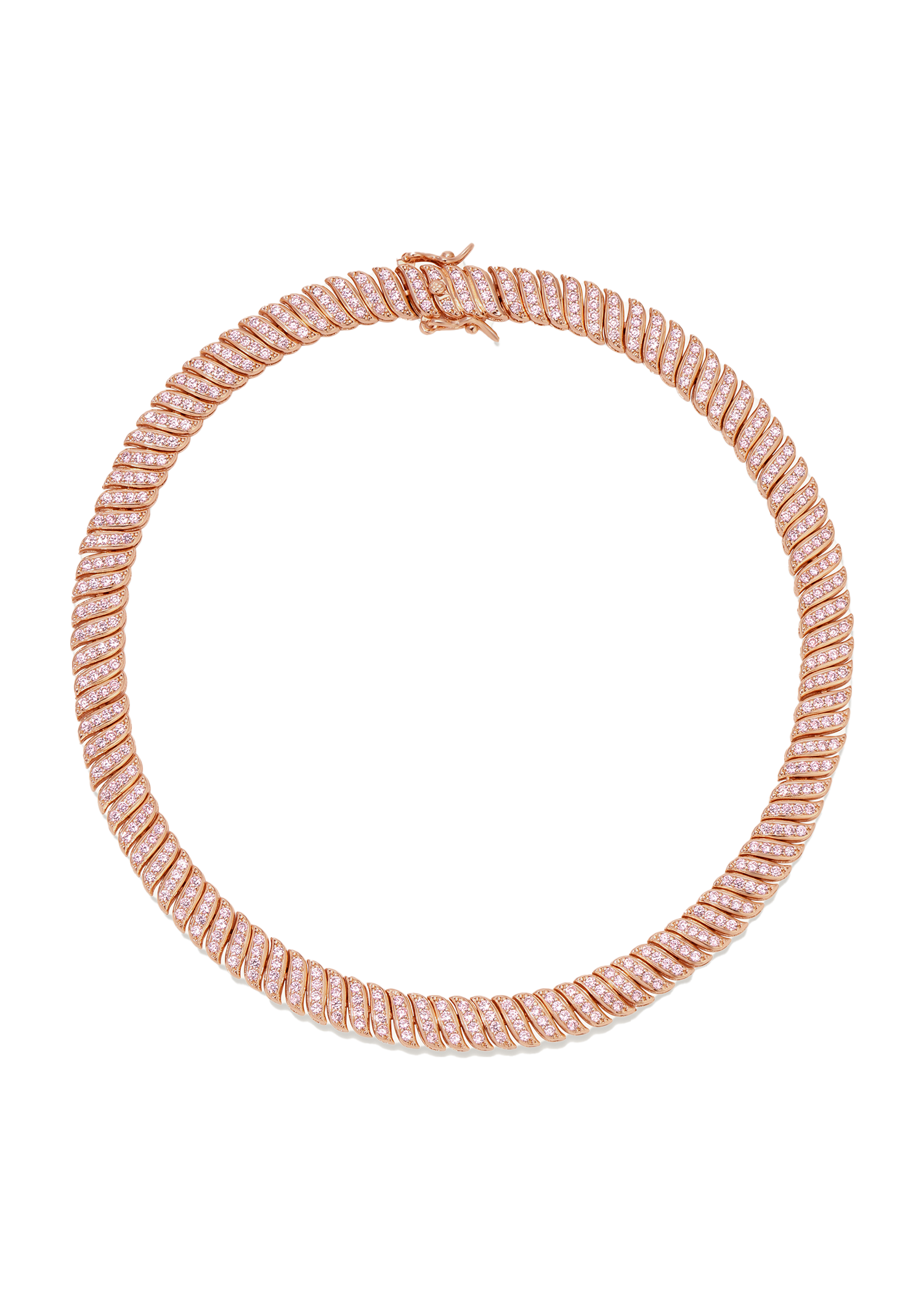 Herringbone Snake Choker Necklace in Rose