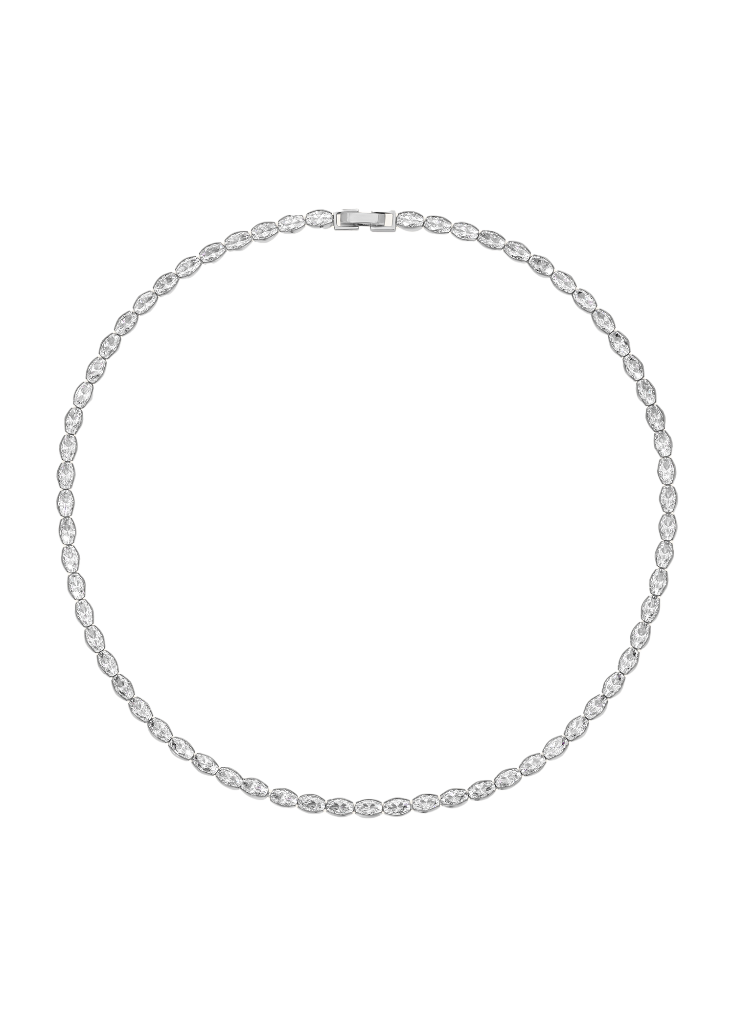 Marquise Shape Necklace in White Gold