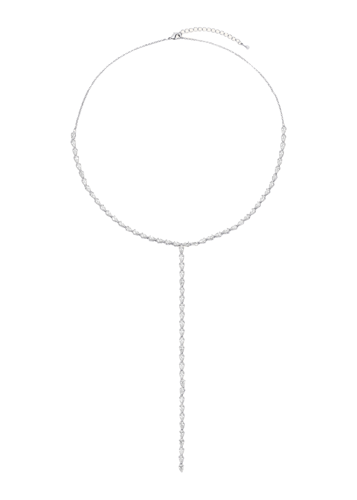 Lariat Style Colier in Carbon Diamonds