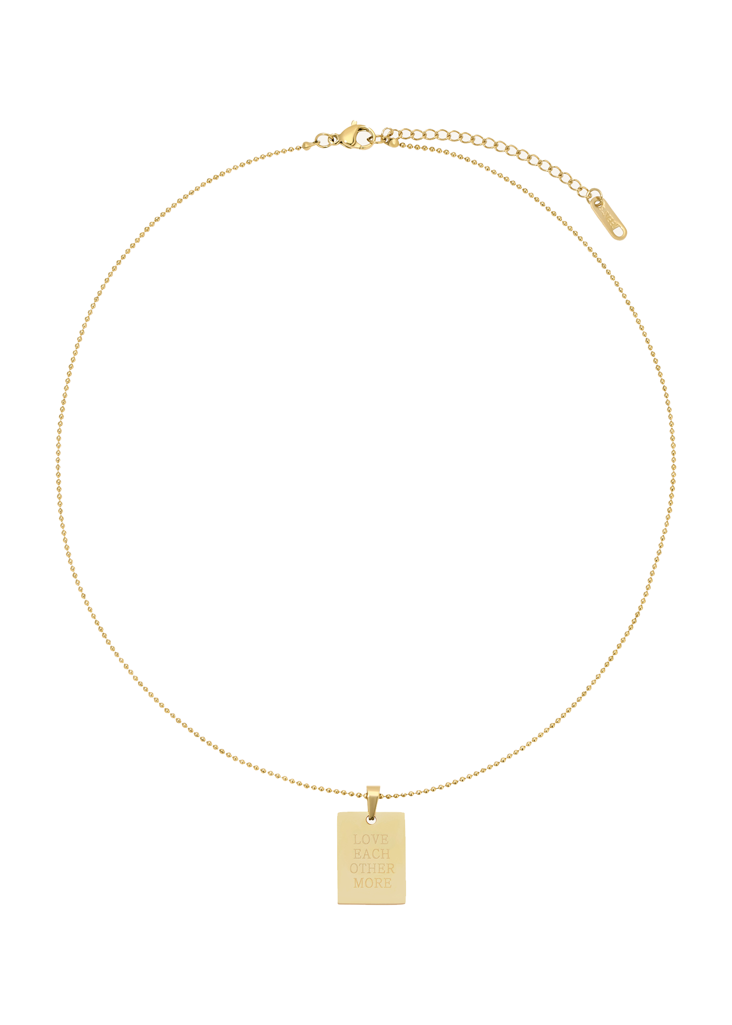 Square Tag Necklace "Love Each Other More"