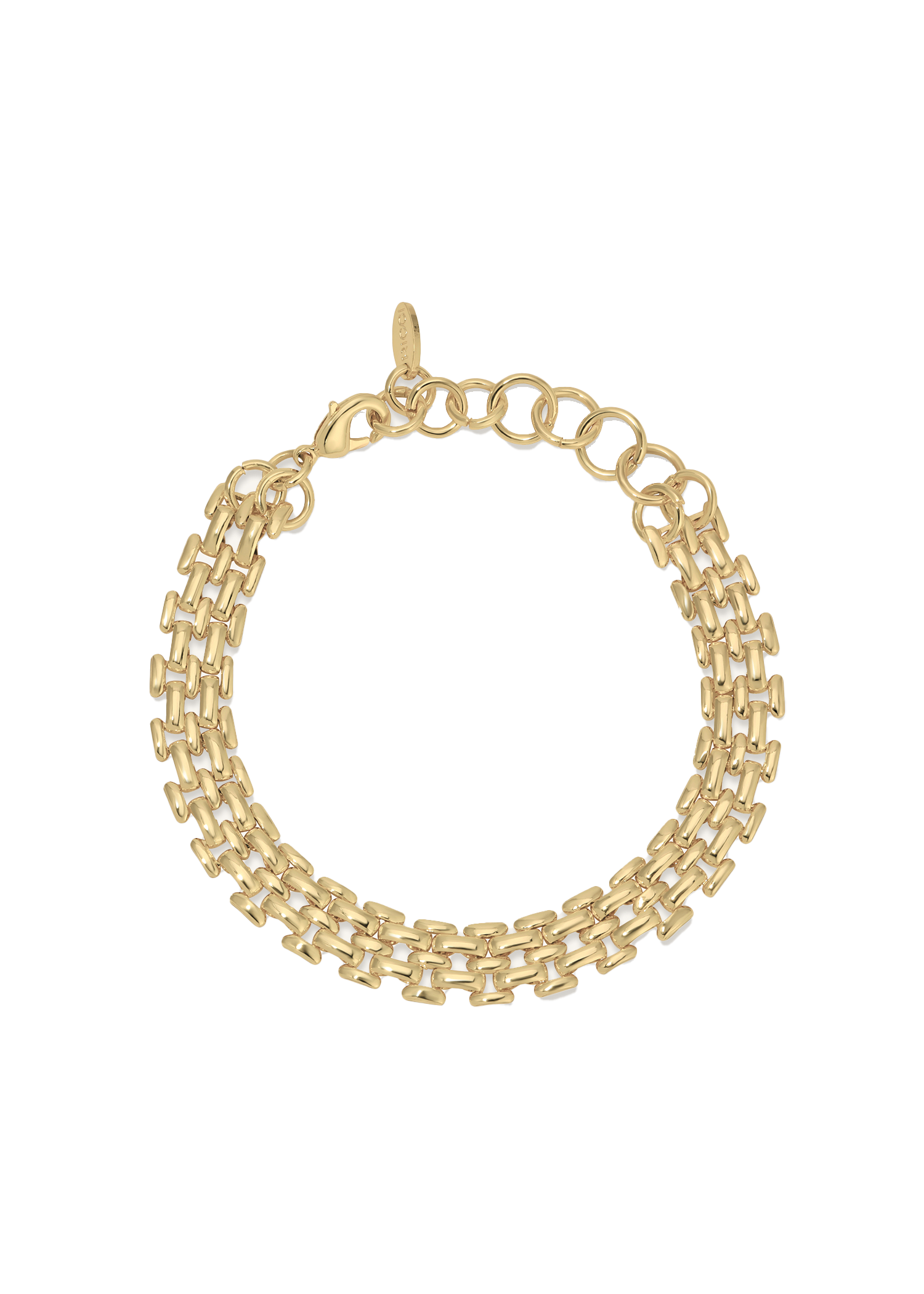 Wide Watchband Chain Choker Bracelet