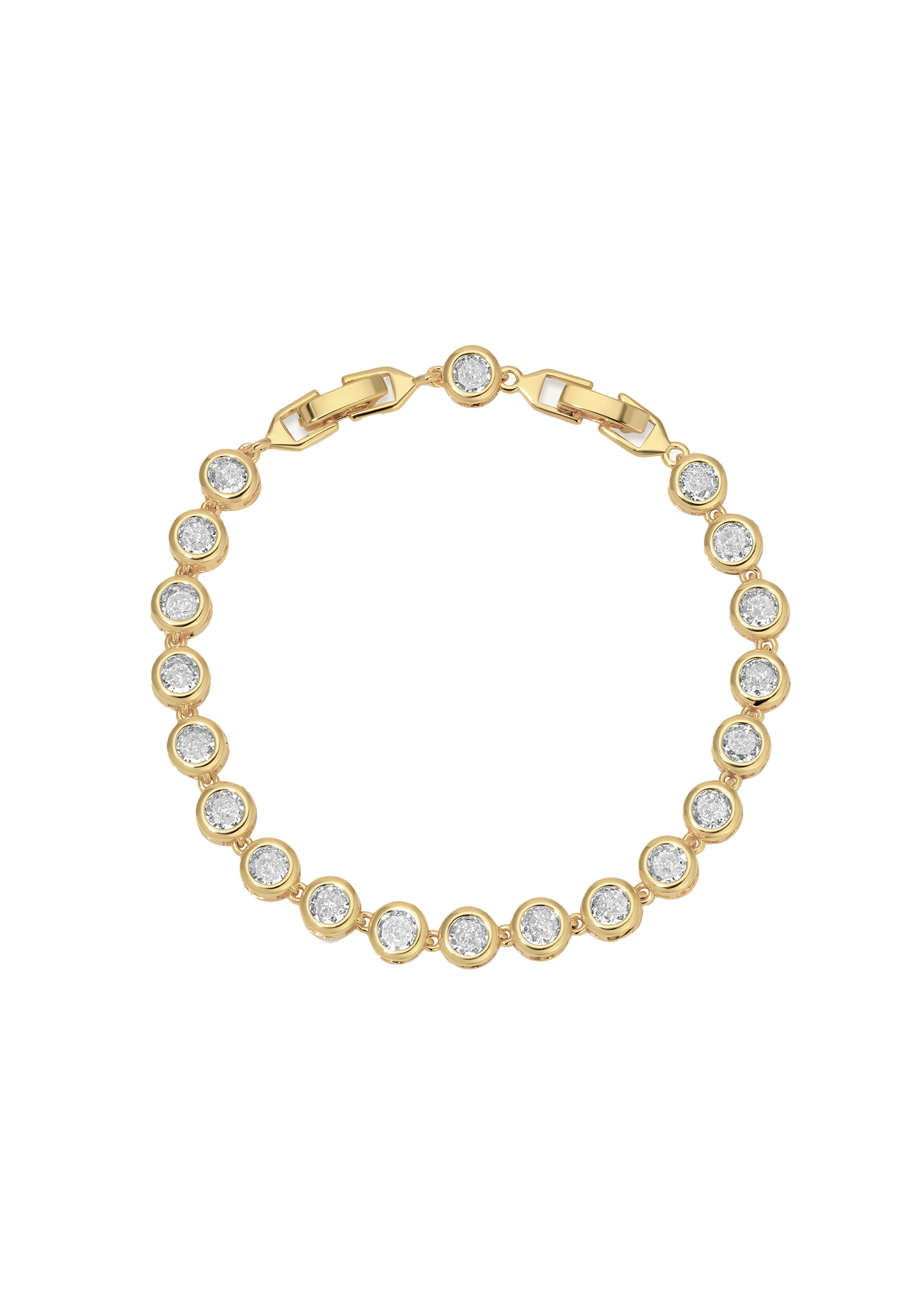 Round Bezel Set eternity bracelet in White