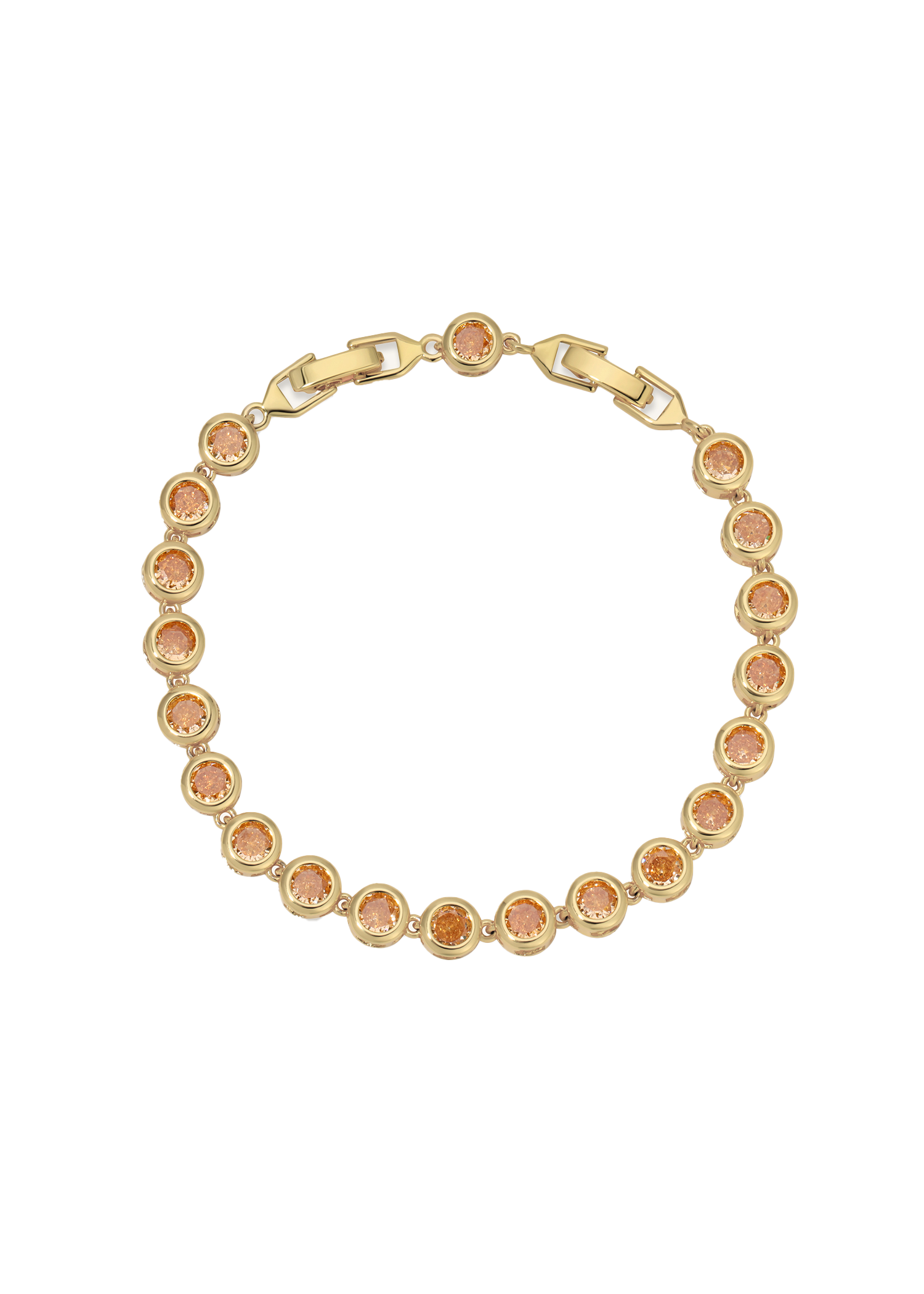 Round Bezel Set eternity bracelet in Amber