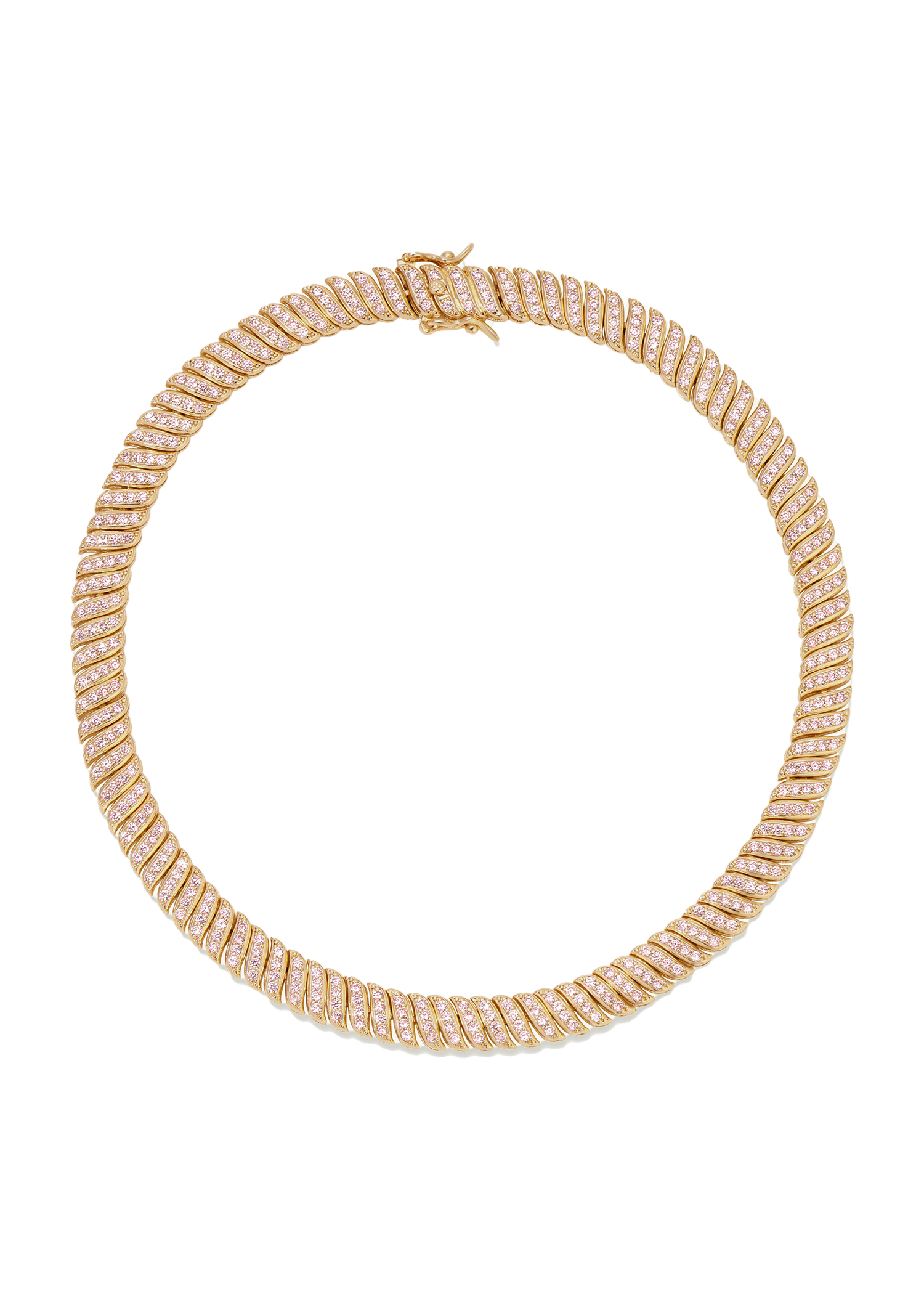Herringbone Snake Choker Necklace in Yellow
